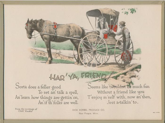 Novelty Advertising Picture - Dick Korbel Produce Co., New Prague,