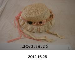 Small white straw bonnet