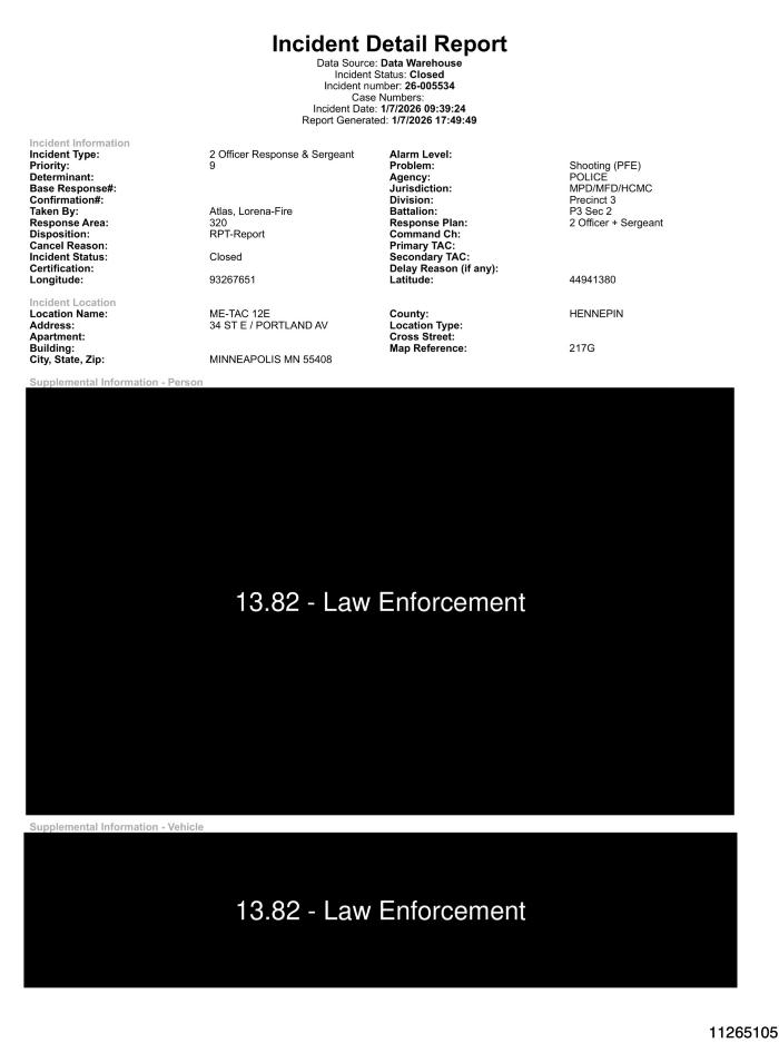 FCR Data Practices Act request for City of Minneapolis records related to the shooting death of Renee Nicole Good by federal agents during Operation Metro Surge.