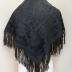 Black Silk Shawl with Black Fringe: Shawl
