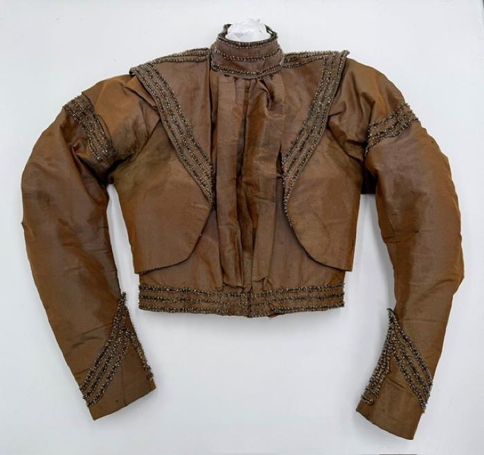 Brown Beaded Jacket: Jacket