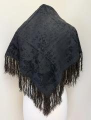 Black Silk Shawl with Black Fringe: Shawl