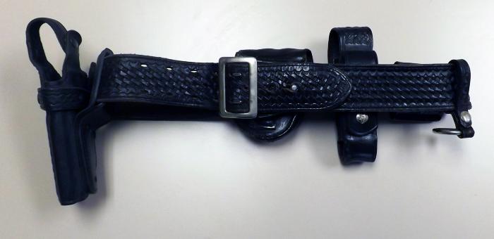 Police Department Uniform Duty Belt - Shakopee, Ronald Scherer, Includes Holster & Other Pouches for Service Equipment