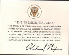 Presidential Star Acrylic Replica, Washington, D.C., 1972