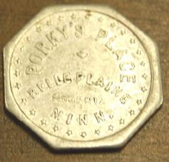 Porky's Place Token, Belle Plaine, 1945