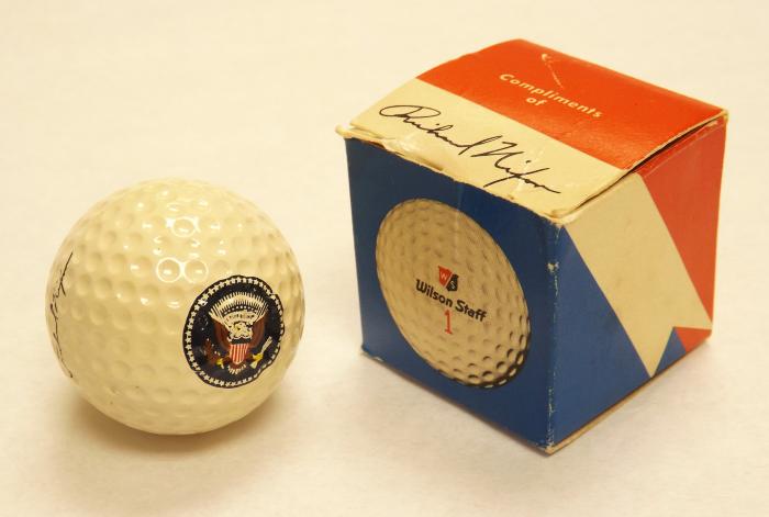 Presidential Seal Golfball and Box, Washington, D.C., 1972