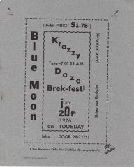 Krazzy Daze Brek-fest July 20, 1976 at the Blue Moon