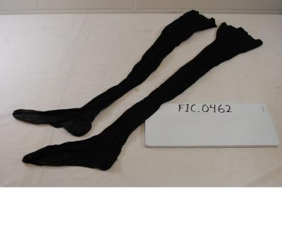 Woman’s sheer black thigh-high stockings/hosiery/hose