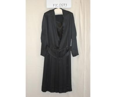 Woman’s Black Satin Dress
