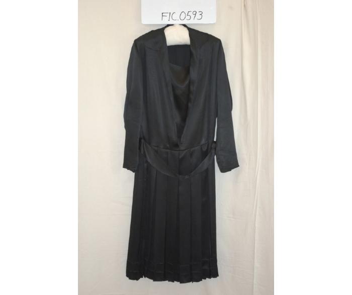 Woman’s Black Satin Dress