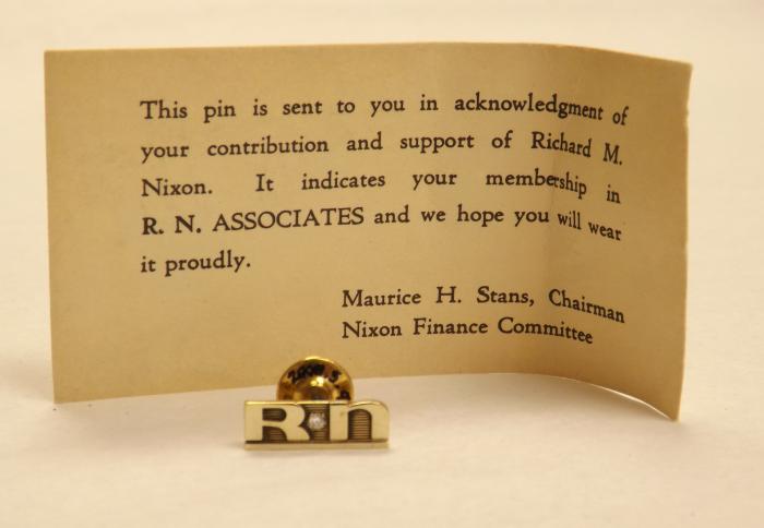 R.N. (Richard Nixon) Lapel Pen with Diamond.