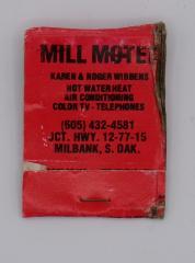 Matchbook, advertising, cardboard, Mill Motel