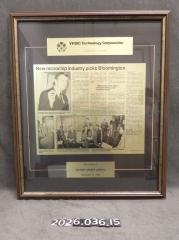 Clipping: engraved and framed
