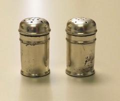 Round Sterling Silver Salt & Pepper Shaker Set - Coller Family, Shakopee, 1920