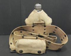 U.S. Army accessory belt with canteen and first aid kit pouch