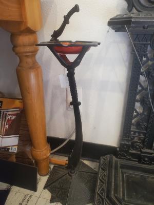 Ashtray Stand with Red Glass Ashtray, circa 1860s