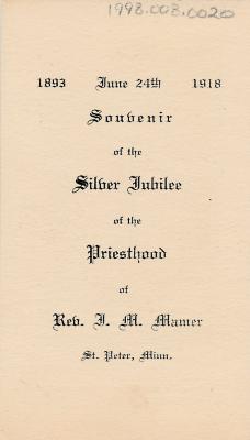 Service Anniversary Card, St. Joseph, 1928