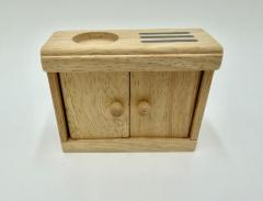 Natural Wood Counter with Sink: Doll Furniture