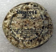 Shakope Dairy Milk Bottle Top, Shakopee-New Prague, 1945