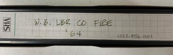 VHS tape of White Bear Lumber Co. fire