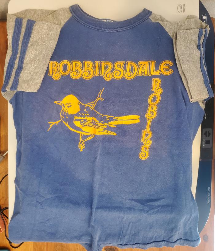 T-shirt, "Robbinsdale Robins," undated