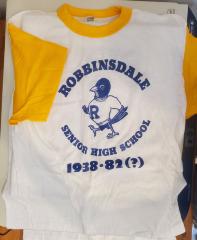 T-shirt, "Robbinsdale Senior High School, 1938 - 82(?)", 1982