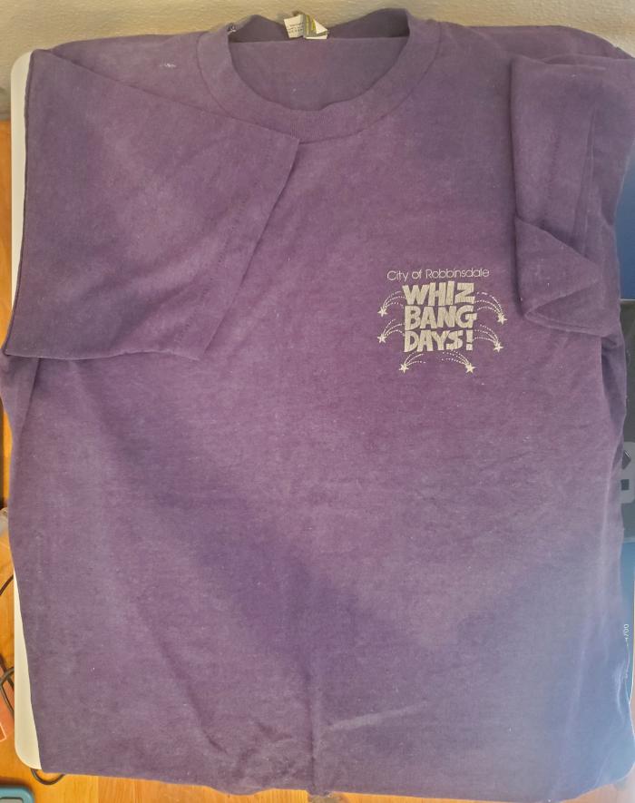 T-shirt, "City of Robbinsdale Whiz Bang Days," undated