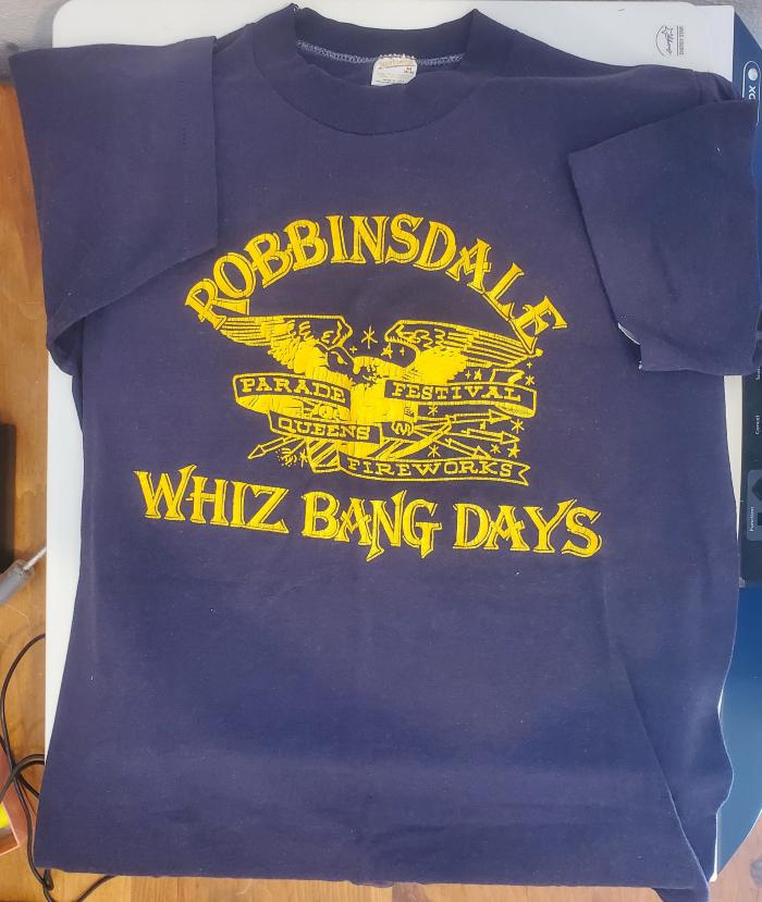 T-shirt, "Robbinsdale Whiz Bang Days," undated