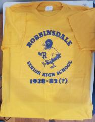 T-shirt, "Robbinsdale Senior High School, 1938 - 82(?)", 1982
