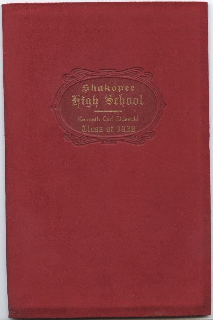 Shakopee High School Diploma, Shakopee, 1938