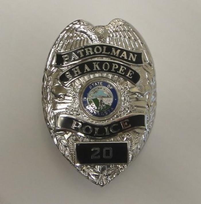 Shakopee Police Department Patrolman's Badge, Shakopee, 1990