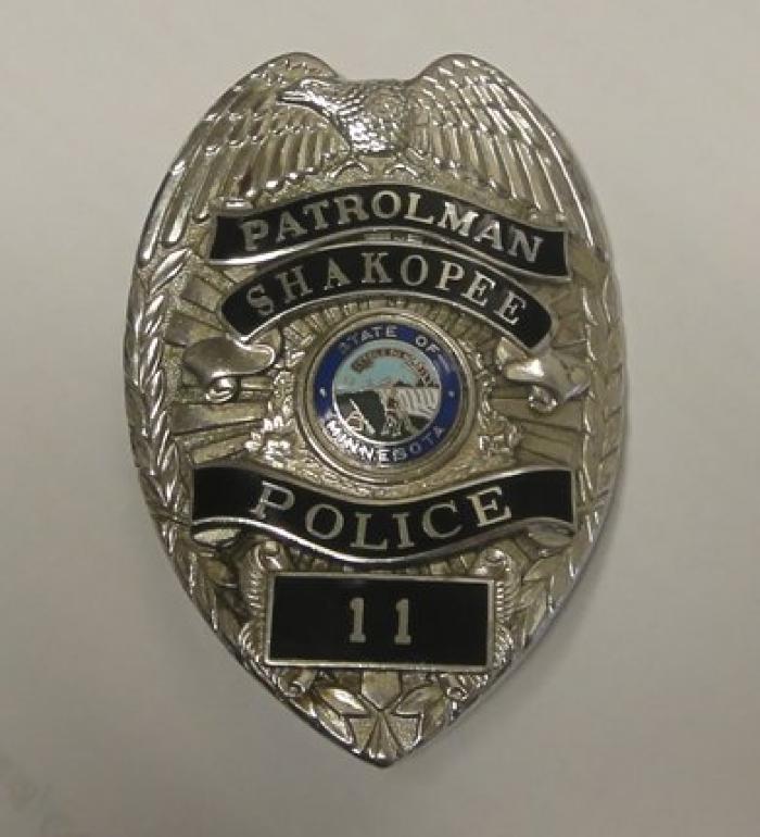 Shakopee Police Department Patrolman's Badge, Shakopee, 1980