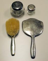 Sterling Silver 4-Piece Mirror & Brush Set - Cora Coller, Shakopee, 1909