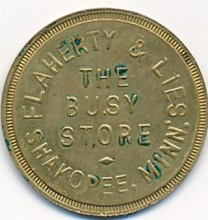 Token, Flaherty & Lies, Shakopee, 1940