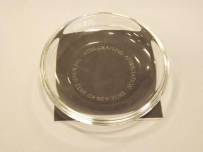 The Bond Club of New York Steuben Glass Ashtray, New York, 1970