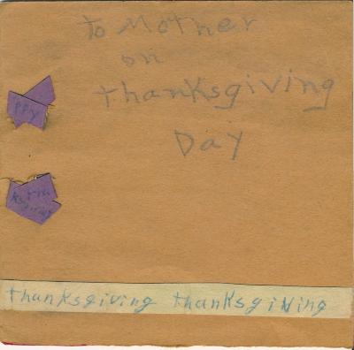 Thanksgiving Day Greeting Card - Patricia Donnelly, Hand-Made, Ceder Lake Township
