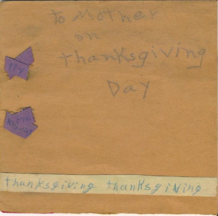 Thanksgiving Day Greeting Card - Patricia Donnelly, Hand-Made, Ceder Lake Township