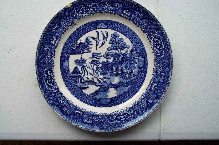 4 blue willow china