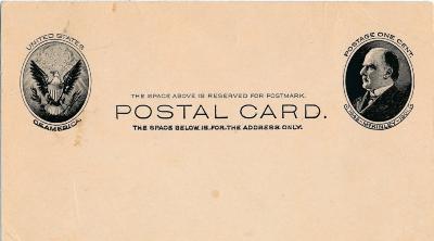 Unused Government Issue Postcard, New Prague, 1901