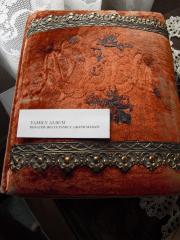 red velvet album with Holte photographs