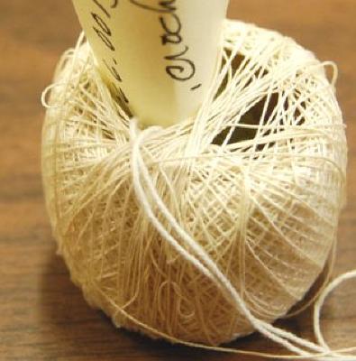 White Cotton Crochet Thread Spool, New Prague, 1950