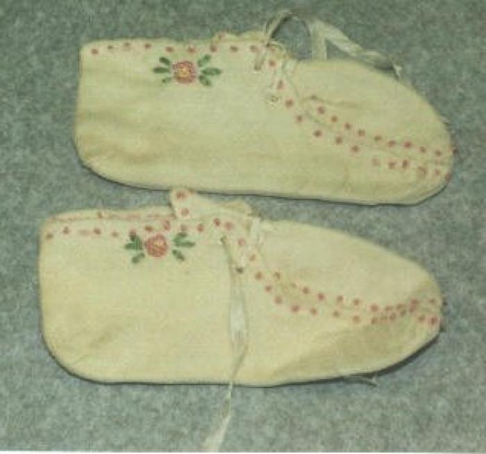 White Silk Baby Booties, New Prague, 1930-1935