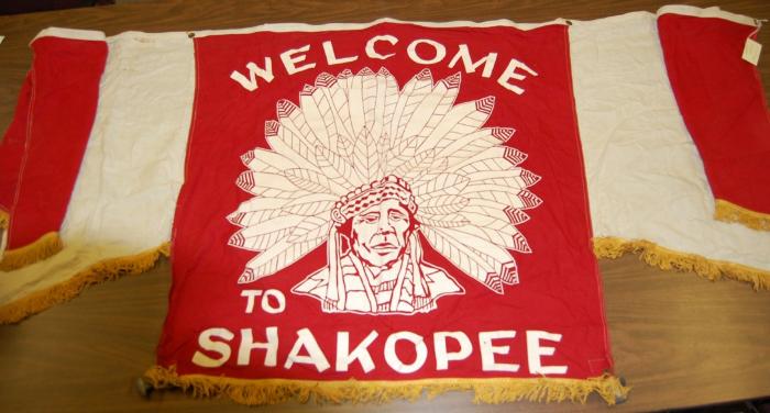 "Welcome to Shakopee" Banner, Shakopee, 1950