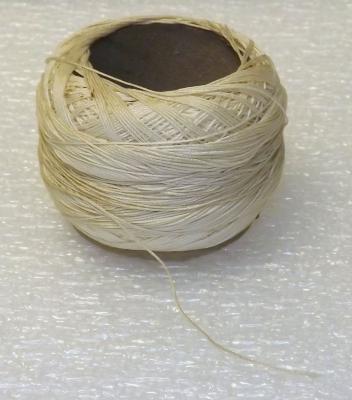 White Cotton Crochet Thread Spool, New Prague, 1950