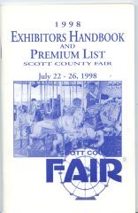 1998 Exhibitors Handbook and Premium List; Scott County Fair