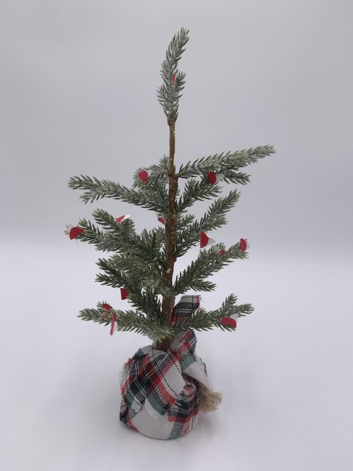Plastic Christmas Tree with Paper Hearts: Doll Furniture