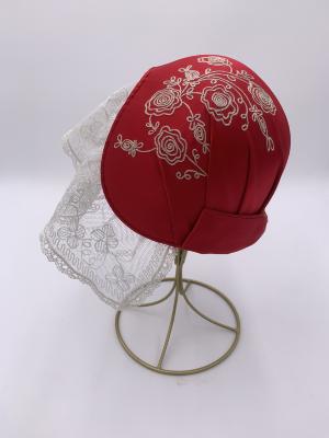 Red Satin Frame Cap: Folk Dress