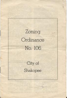 Zoning Ordinance No. 106; City of Shakopee