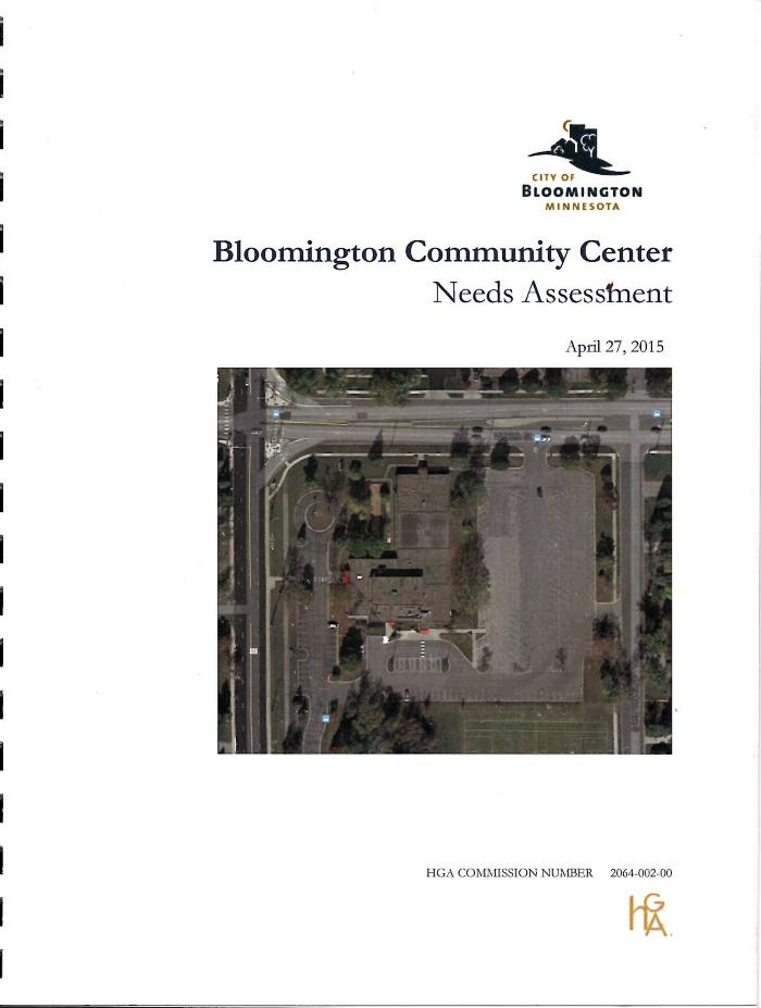 Report: Bloomington Community Center Needs Assessment
