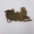 Brass belt buckle, train